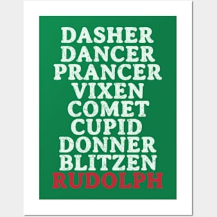 Reindeer names Posters and Art